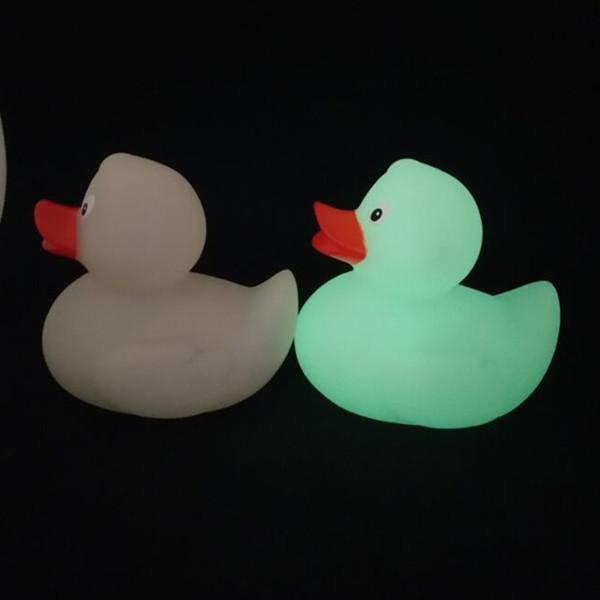 Multicolor Green Glowing Rubber Duck , Light Up Bath Ducks Phthalate Free Vinyl 8cm Duck