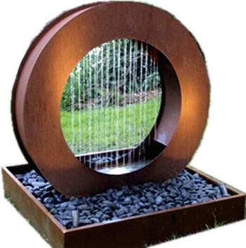 Outdoor Oem Corten Steel Fountain Landscape Home Garden Decor