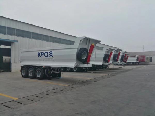 25cbm Hydraulic Rear Dump Trailers , U Shape 3 Axle End Dump Trailer
