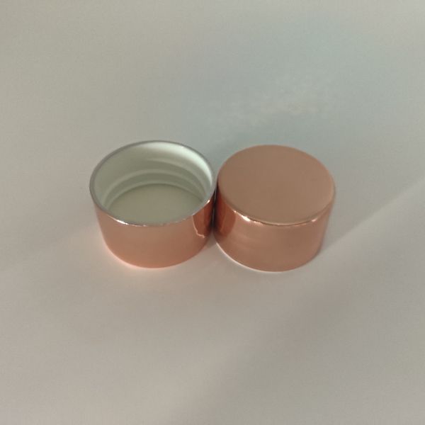 Electroplate Treatment 28mm Plastic Screw Cap For Fine Cosmetic Bottle