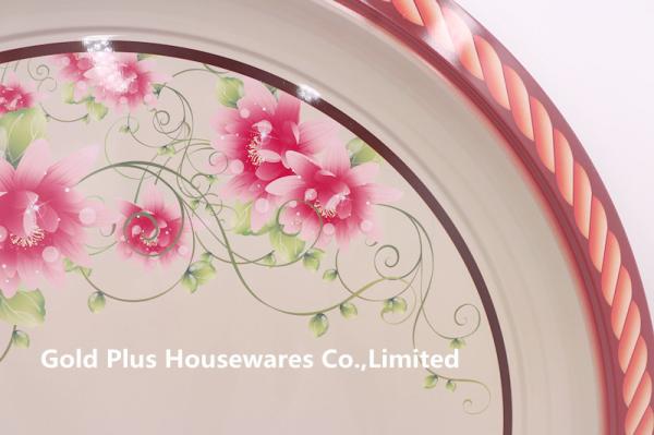 40cm Wholesale wedding table big decorative tray stainless steel customized creative breakfast tray