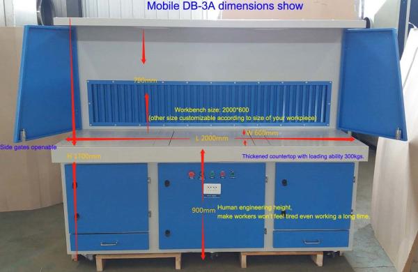 Industrial Downdraft Bench for Metal Polishing Dust Collection