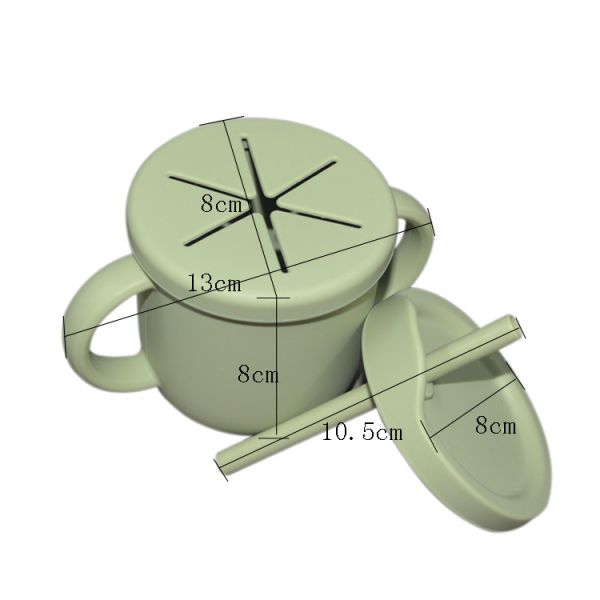 100% Silicone Sippy Cup Eco Friendly BPA Free Baby Snack Cup Customized Sizes