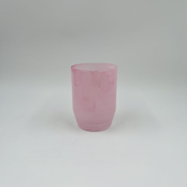 Cloudy Pink Glass Modern Bathroom Accessories Set Round Shape Hand Soap Dispenser Soap Dish For Shower Tumbler