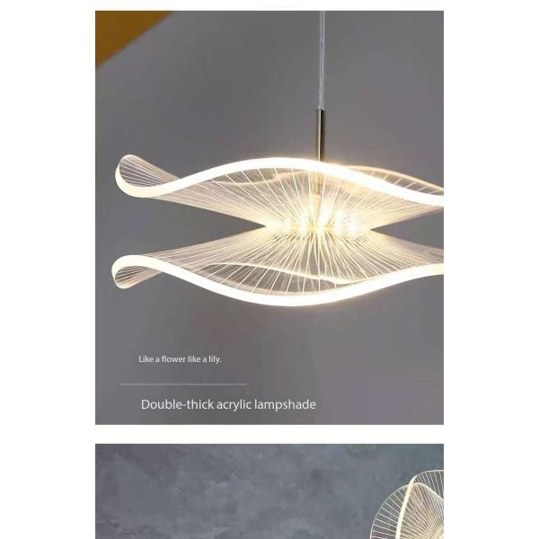 Modern Decorative Interior Acrylic LED Chandelier Nordic Living Room Hotel Double Lotus Decorative Chandelier