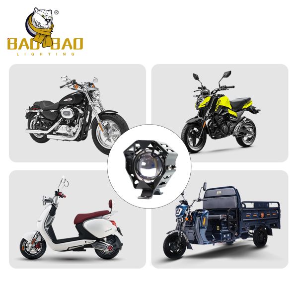 White Yellow Steady 24V Aluminum Universal Motorbike Spotlights LED