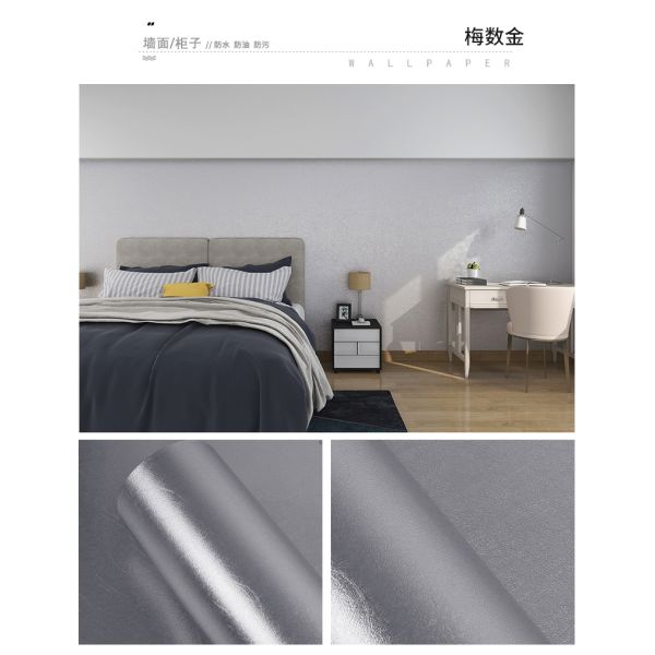 Silver Metallic Peel And Stick Wallpaper Interior Metallic Film Wall Paper