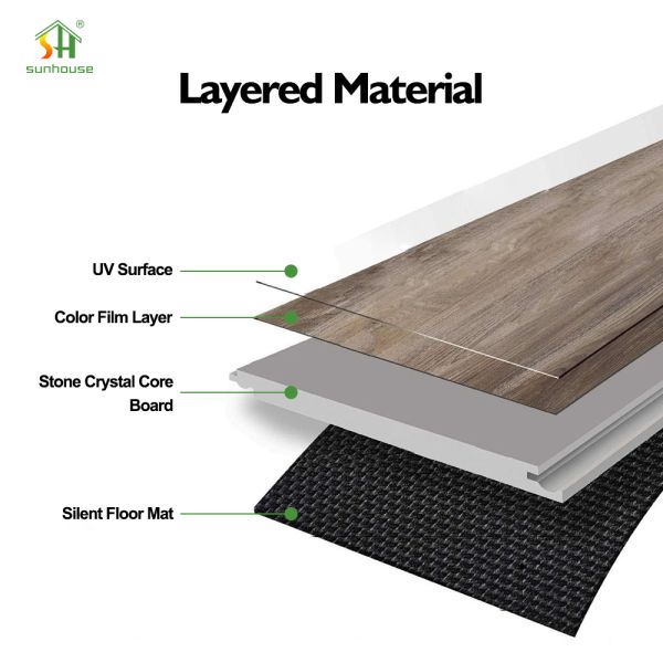 PVC SPC Click Flooring Plank Interior Exterior Decoration Use for Building Construction Application Use
