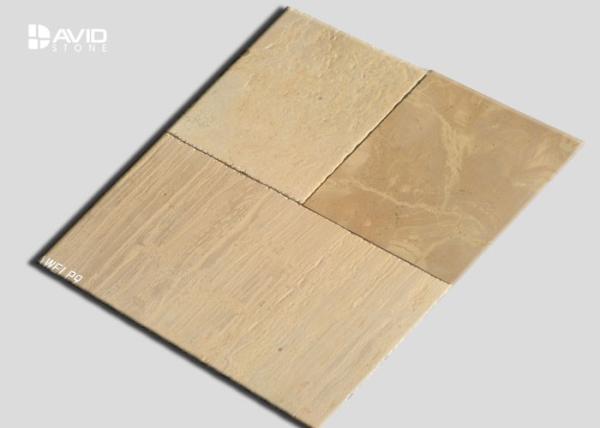 Yellow Natural Limestone Tiles Mild Texture Strong Water Absorption