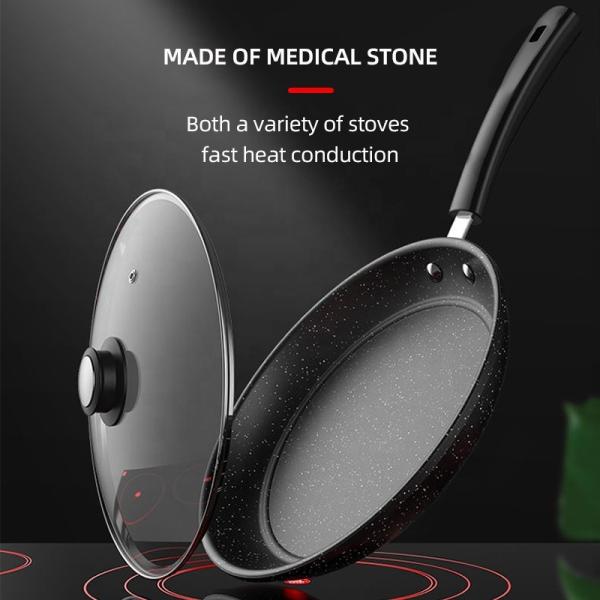 Wholesale Top Seller Kitchen Frypan Non Stick Cooking Pan Medical Stone Non-Stick Frying Pan With Bakelite Handle