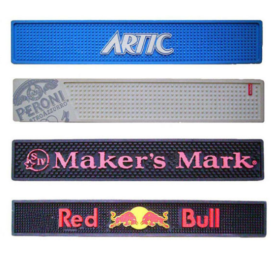 Injection Logo Rubber Beer Mats , Personalized Rubber Bar Mats Moisture Protection