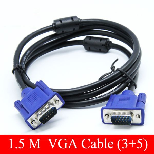 Retail Wholesale VGA/SVGA HDB15 1.5M VGA Cable Male To Male Cable For Computer Projector