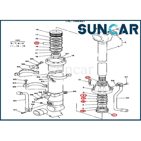 Sealing Kit 4206345 Bucket Hydraulic Seal Repair Kit For Hitachi Excavator EX100
