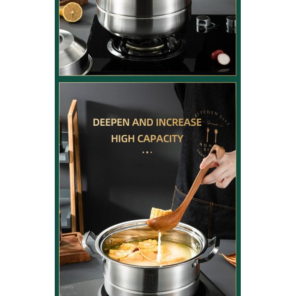 Wholesale TOP Seller 30cm Multipurpose Stock Pot Cookware 18/8 Stainless Steel Steam Cooking Pot With Visual Lid