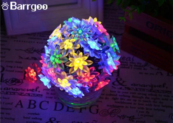 Lotus Flower Solar LED Christmas Lights 6M 30 LED Garden Decorations Easy To Install