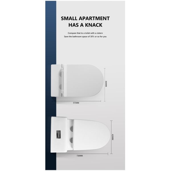 Modern Design Style Bathroom Ceramic Wall-Mounted Toilet Set with Foot Touch Flush