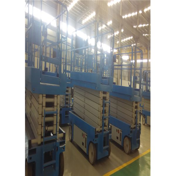 Outdoor 32ft Electric Scissor Lift , Aerial Lift Equipment Front Wheel Drive