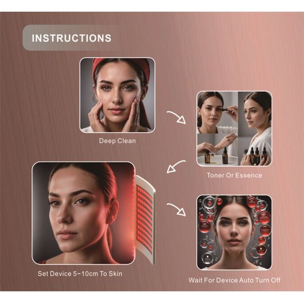 Red Light Skin Therapy Led Facial Care Wrinkles Removal Panel With Stand