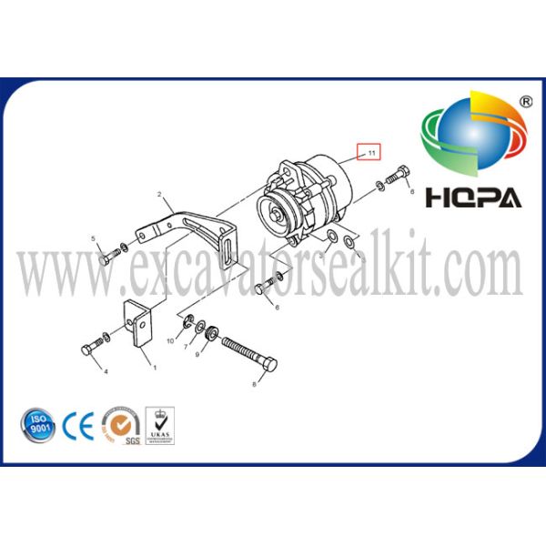 2128561 Alternator Excavator Engine Parts For Engine 3066 Customized Size
