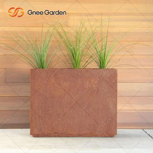 aço retangular geométrico de Corten da caixa do plantador do metal de 90*25*25cm