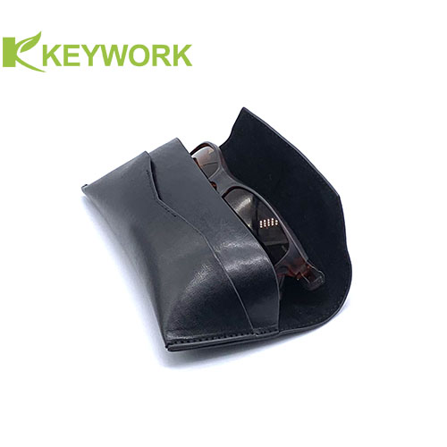 Beautifully Textured Black PU Leather EVA Eyewear Case Unisex Sunglasses Protector
