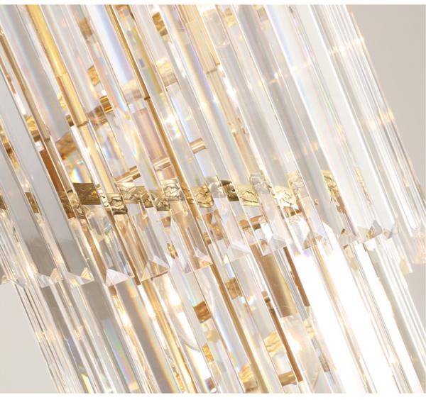 Hotel Theater Villa Large Chandelier Lighting Luxury Stainless Steel Multi-layer Top Long Crystal Lamp(WH-NC-47)