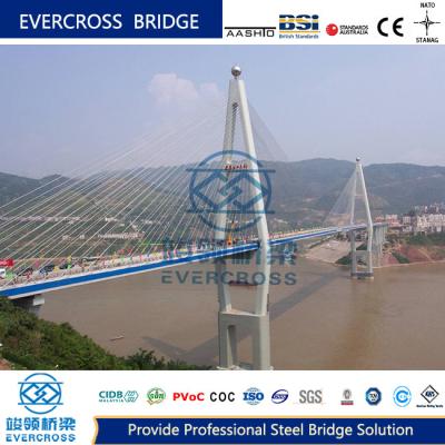 Painted Cable Stayed Bridge Long Life Cable Straight Bridge OEM