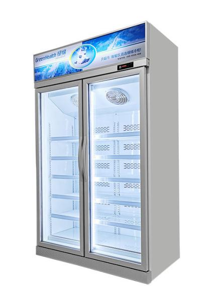 Greenhealth Commercial Display Freezer Vidro Transparente Prata Inverter Freezer Vertical