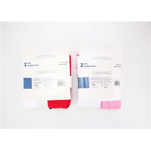 Hooded Winter Baby Swaddle Blankets 2pk Knit Terry Type Great Water Absorbtion