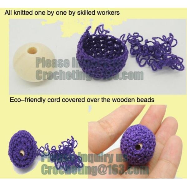 Baby sling necklace, baby bracelet, crochet bracelet, teething bracelet, crochet long funky beaded necklace