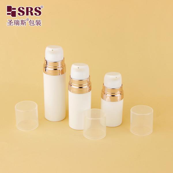 A028 5ml 10ml 15ml 20ml Ronde vide PP Matériau recyclé Poche Gel facial Pompes sans air Bouteille d'échantillon Injection Couleur personnalisée