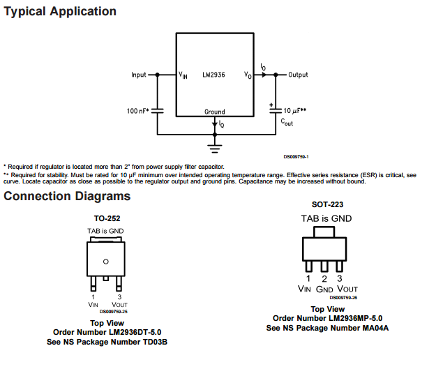 Ultra Low Quiescent Current Voltage Regulator 5 Volt LM2936Z-5.0