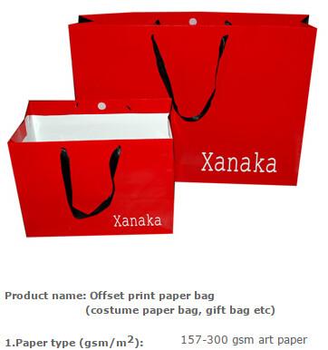 Cooperplate paper bag, Colored printing costume bag, Clothing packing bag, Clothes shopping bag, Christmas gift bag, Car