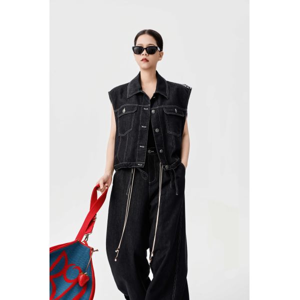 Autumn/winter New Arrival Patchwork Embroidered Denim Set