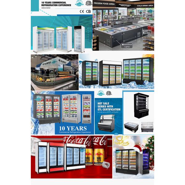 Commercial Refrigerated Beverage Coolers Glass Door Refrigerator Showcase