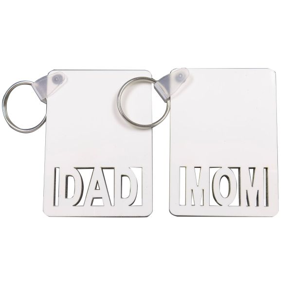 MDF Sublimation MOM DAD Keychains Blanks