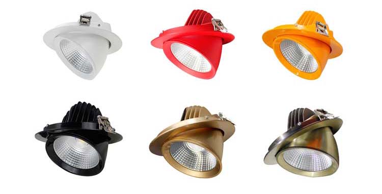 Ветроуловитель Downlight 40W 30W 20W 50W СИД УДАРА шайбы стены карданного подвеса ротатабельный