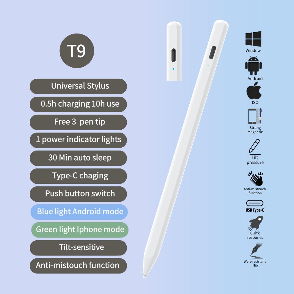 Anti-Mix Touch Universal Active Capacitive Tablet Stylus Pen for Apple iPad Huawei Xiaomi Touch Screens Phone Tablet