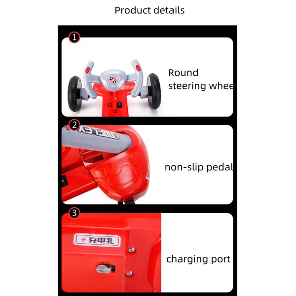 Remote Rechargeable Kids Ride On Car Four-wheel Drift Go-kart with Independent Brakes