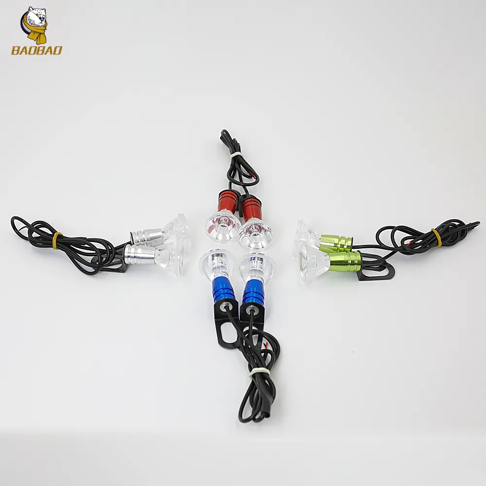 Green Blue Red Flash Strobe Lens Light Universal Motorcycle Decoration Light