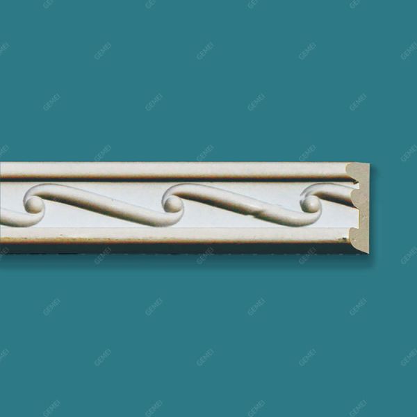 GB-82006 Modern Urethane Polymer 3D Corrosion Resistance Quarter Round Chair Rail Mouldings For Office Building