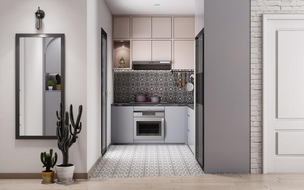 Modular Melamine Kitchen Sink Full Complete Kitchen Cabinet Set For Apartment