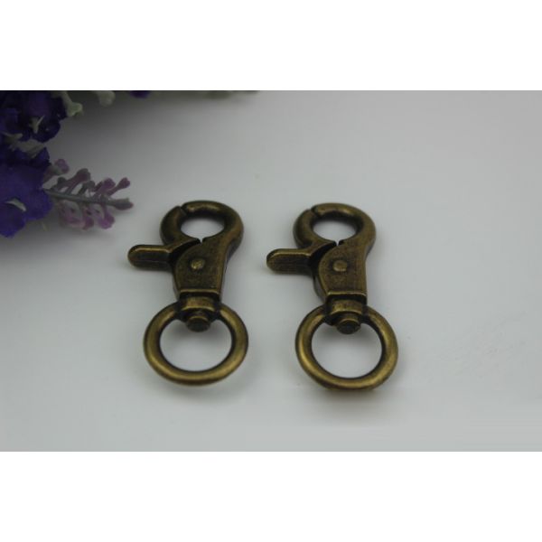OEM/ODM zinc alloy 13 mm round eye bolt metal dog leash lobster claw swivel snap hook rose for bag accessories