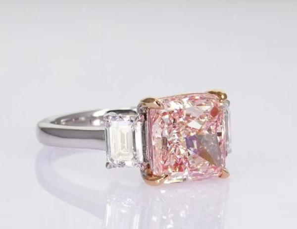 Anel de noivado Anel de casamento Anel de diamante Anel laboratório criado diamantes coloridos colar de orelhas