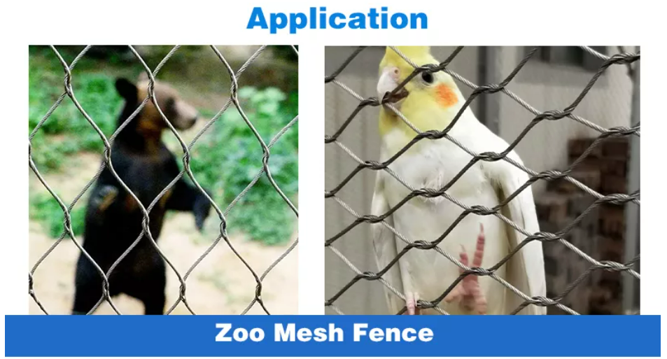 7X7 7×19 Wire Animal Enclosures Stainless Steel Zoo Metal Mesh For Facade Cladding