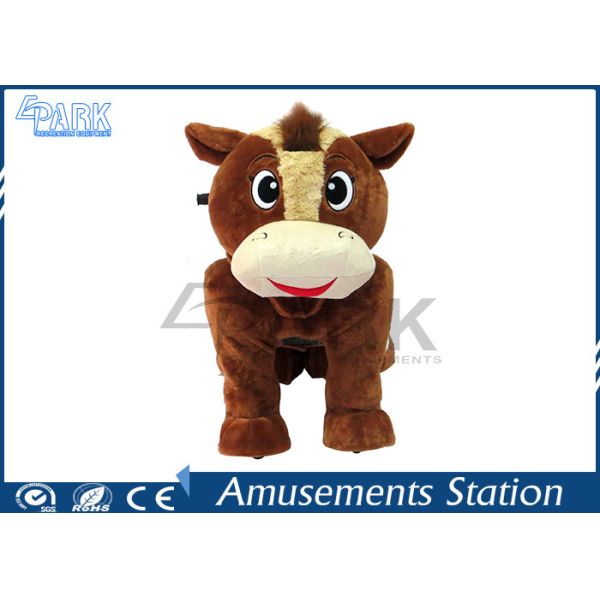 Lovely Plush Mechanical Riding Horse 200 Pounds Support Music Play