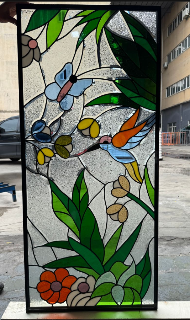 Decorative Panel Glass Figured Frosted Stained