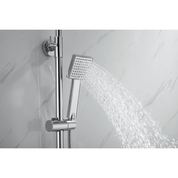 Hotel Bathroom Rain Shower with Brass Valve Core Material and Handheld Shower System