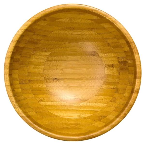 Organic Handmade Bamboo Salad Set , Wooden Salad Serving Bowl 8 Inch X 4 Inch Diameter