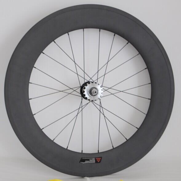 700c cheap China 88MM Carbon clincher wheelsets with width 23mm fixed gear for track bike